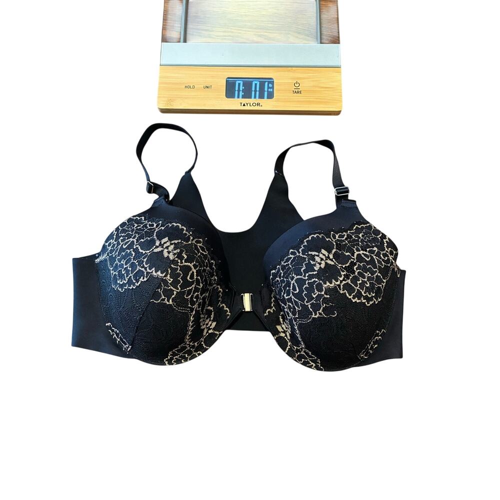 Soma Vanishing Back to Front Close Bra Black Lace Size 38D